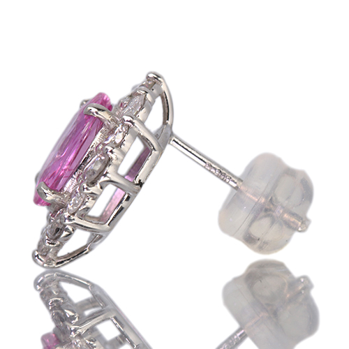パパラチアサファイア 0.89ct/0.84ct ダイヤモンド 0.8ct プラチナ