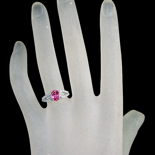 ネオンピンクスピネル 1.0ct ダイヤモンド 0.4ct ホワイトゴールド