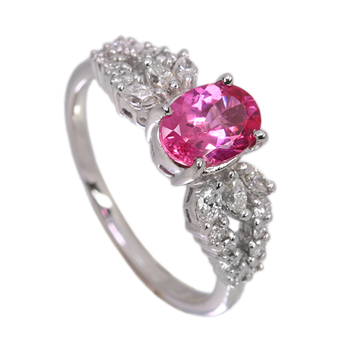 ネオンピンクスピネル 1.0ct ダイヤモンド 0.4ct ホワイトゴールド