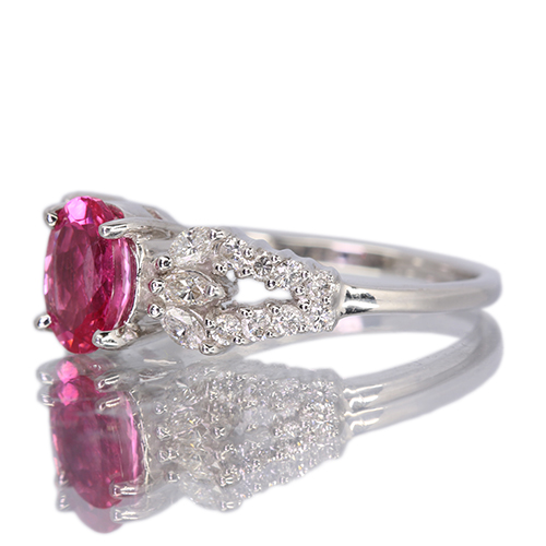 ネオンピンクスピネル 1.0ct ダイヤモンド 0.4ct ホワイトゴールド