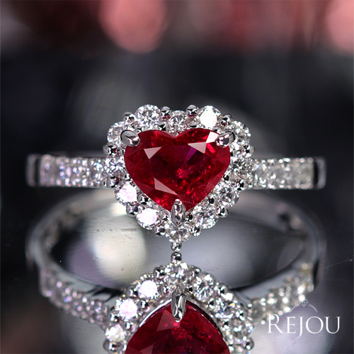 第458回抽選販売＞ハートシェイプルビー 1.0ct ダイヤモンド 0.4