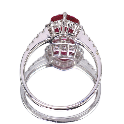 第458回抽選販売＞ハートシェイプルビー 1.0ct ダイヤモンド 0.4