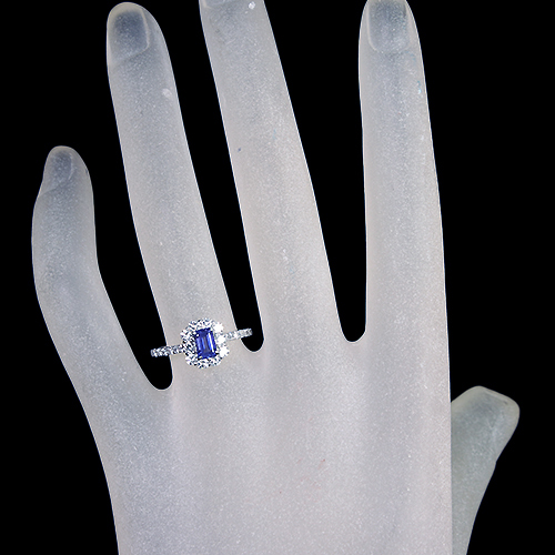 非加熱パープルサファイア 0.6ct ダイヤモンド 0.6ct プラチナ リング