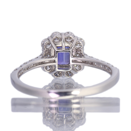 非加熱パープルサファイア 0.6ct ダイヤモンド 0.6ct プラチナ リング