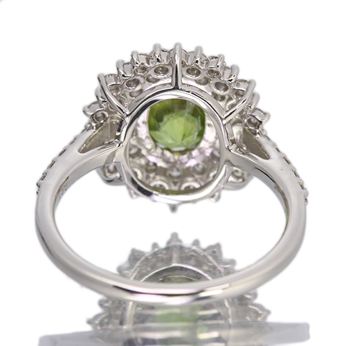 スフェーン 1.8ct ダイヤモンド 1.0ct プラチナ リング(指輪)【品質