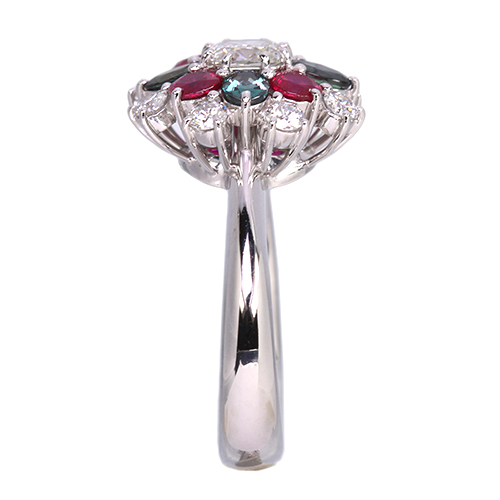 ルビー 約0.6ct アレキサンドライト 0.6ct ダイヤモンド 0.7ct