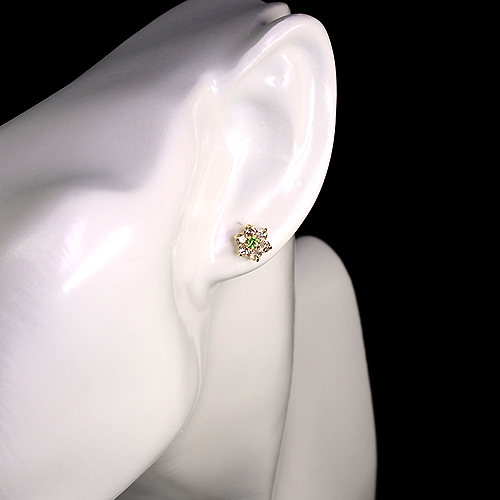 ロシア産デマントイドガーネット 0.18ct ダイヤモンド 0.7ct イエロー