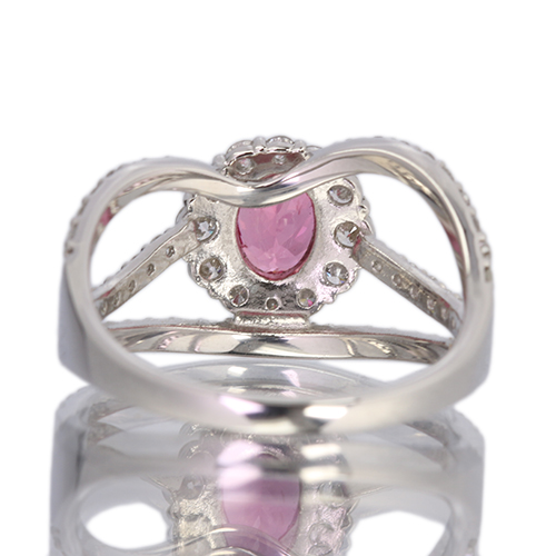 ネオンピンクスピネル 0.8ct ダイヤモンド 0.7ct プラチナ リング(指輪 