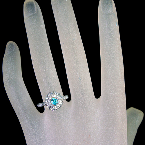 ブラジル産パライバトルマリン 0.34ct ダイヤモンド 約0.8ct プラチナ