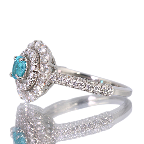 c...8　パライバトルマリン0.189ct.ダイヤモンドプラチナリング ブラジル産パライバトルマリン 0.34ct ダイヤモンド 約0.8ct プラチナ