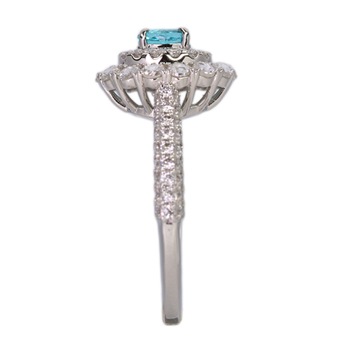 ブラジル産パライバトルマリン 0.34ct ダイヤモンド 約0.8ct プラチナ