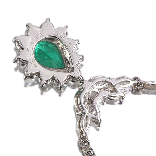 エメラルド 約0.7ct ダイヤモンド プラチナ 1.2ct ネックレス【品質