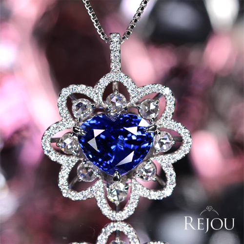 【レア美品】ロイヤルベール★ブルーコーンフラワー★トリオ スリランカ産コーンフラワーブルーサファイア 約7ct ダイヤモンド 1.1