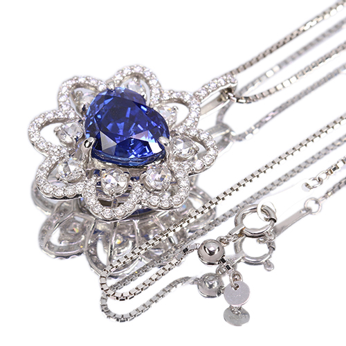 スリランカ産コーンフラワーブルーサファイア 約7ct ダイヤモンド 1.1