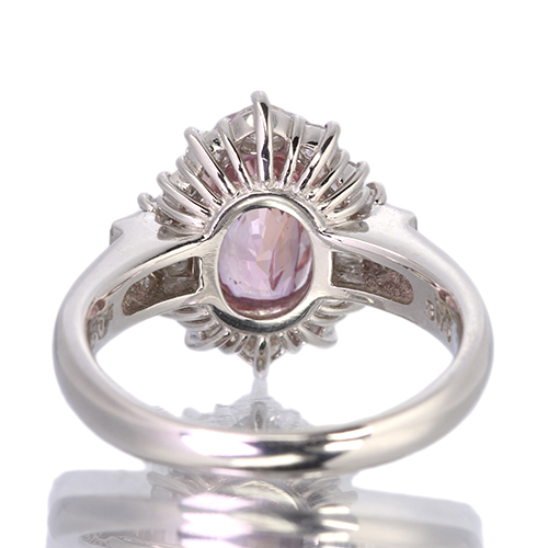 スリランカ産パパラチアサファイア 3.7ct ダイヤモンド 約1ct プラチナ