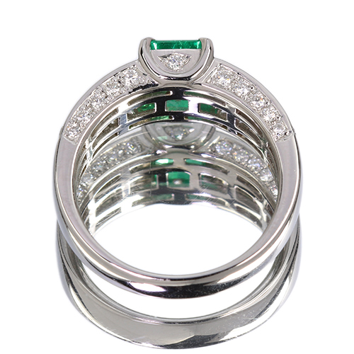 エメラルド 1.2ct ダイヤモンド 1.0ct プラチナ リング(指輪)【品質