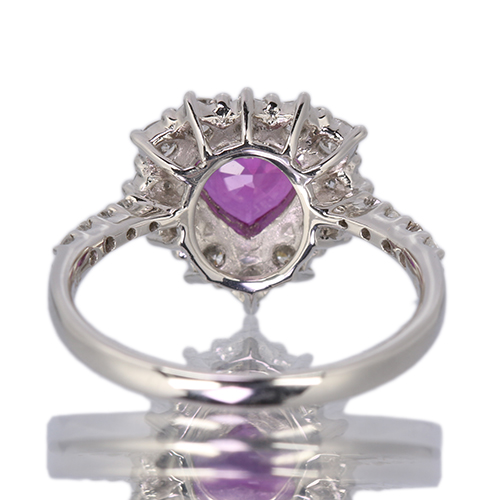 非加熱ハートシェイプルビー 1.0ct ダイヤモンド 約0.8ct プラチナ