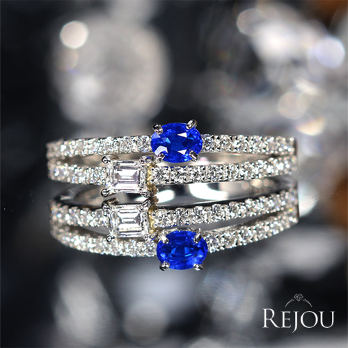 アウイナイト 0.2ct ダイヤモンド 0.15ct/0.30ct プラチナ リング(指輪