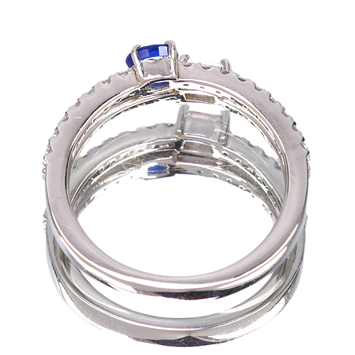 アウイナイト 0.2ct ダイヤモンド 0.15ct/0.30ct プラチナ リング(指輪