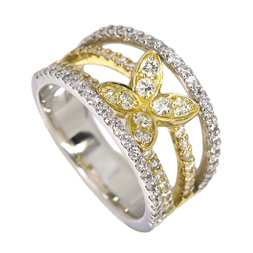 ダイヤモンド 1.0ct イエロー/ホワイトゴールド リング(指輪)【品質