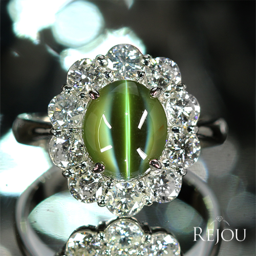 第462回抽選販売＞クリソベリルキャッツアイ 約4.5ct ダイヤモンド 約