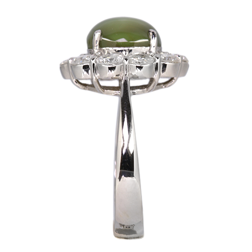 クリソベリルキャッツアイ 約4.5ct ダイヤモンド 約1.2ct プラチナ