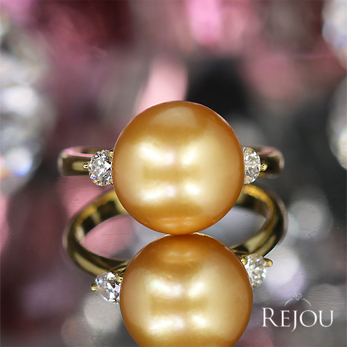 第462回抽選販売＞南洋ゴールデンパール 11.3㎜ ダイヤモンド 0.2ct