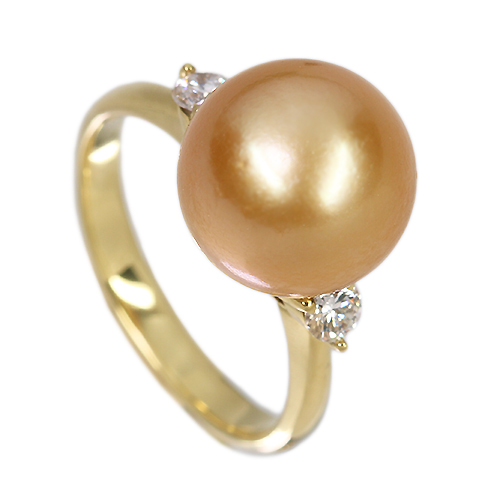 第462回抽選販売＞南洋ゴールデンパール 11.3㎜ ダイヤモンド 0.2ct