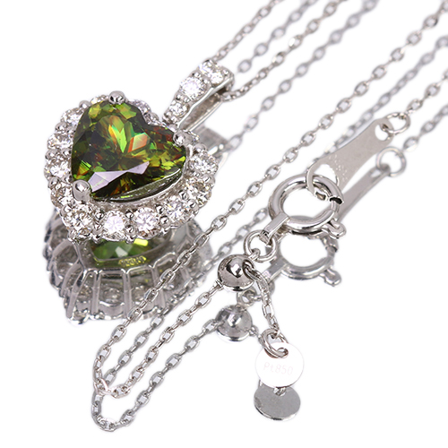 ハートシェイプスフェーン 1.5ct ダイヤモンド 0.8ct プラチナ