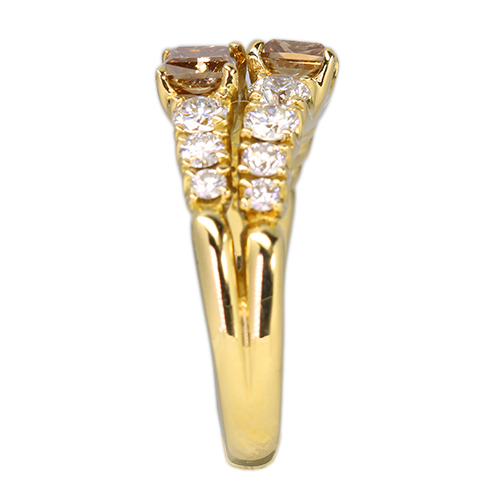 ブラウンダイヤモンド 0.56ct ダイヤモンド 約1ct イエローゴールド