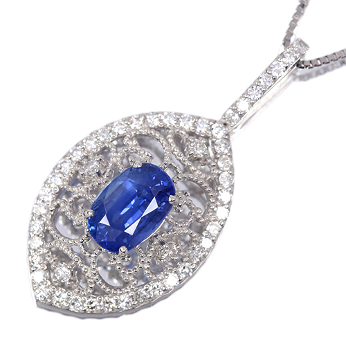コーンフラワーブルーサファイア 2.2ct ダイヤモンド 0.5ct プラチナ