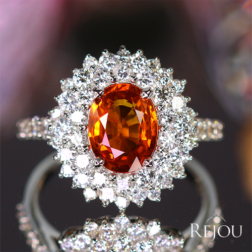 第465回抽選販売＞オレンジサファイア 約2ct ダイヤモンド 1.3ct