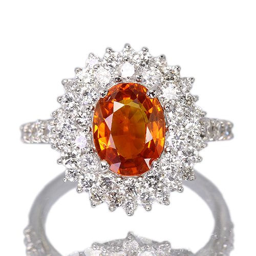第465回抽選販売＞オレンジサファイア 約2ct ダイヤモンド 1.3ct