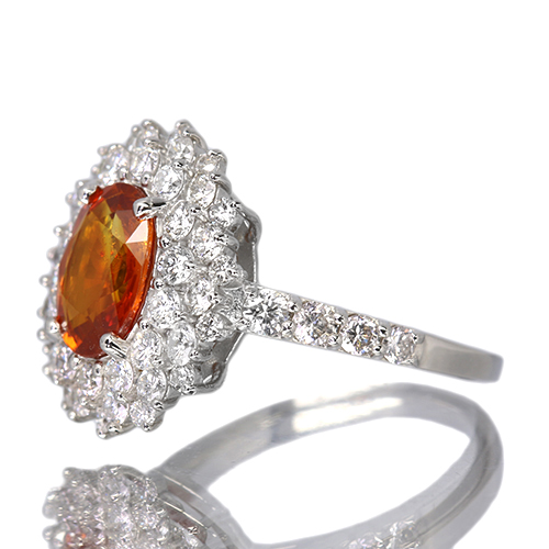 第465回抽選販売＞オレンジサファイア 約2ct ダイヤモンド 1.3ct