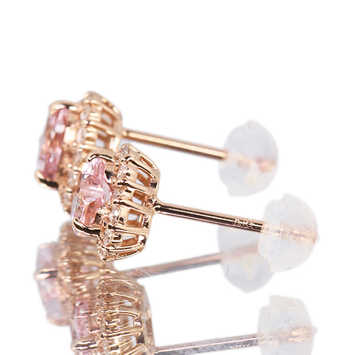 ハートシェイプモルガナイト 0.8ct ダイヤモンド ピンクゴールド