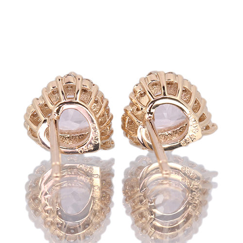 ハートシェイプモルガナイト 0.8ct ダイヤモンド ピンクゴールド