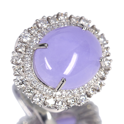第466回抽選販売＞ラベンダー翡翠 15ct ダイヤモンド 1.5ct プラチナ