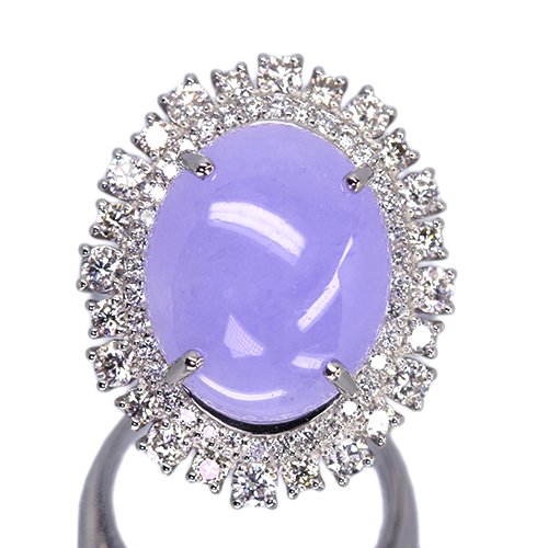 第466回抽選販売＞ラベンダー翡翠 15ct ダイヤモンド 1.5ct プラチナ