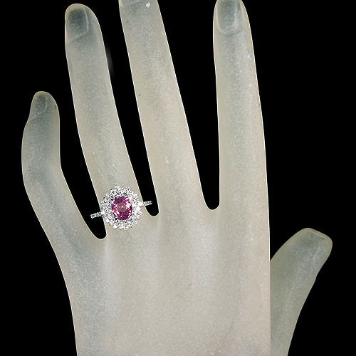 ピンクサファイア 約2ct ダイヤモンド 約1ct プラチナ リング(指輪