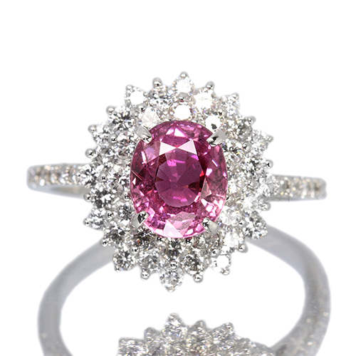 ピンクサファイア 約2ct ダイヤモンド 約1ct プラチナ リング(指輪