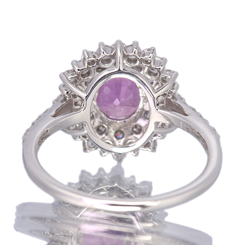 ピンクサファイア 約2ct ダイヤモンド 約1ct プラチナ リング(指輪