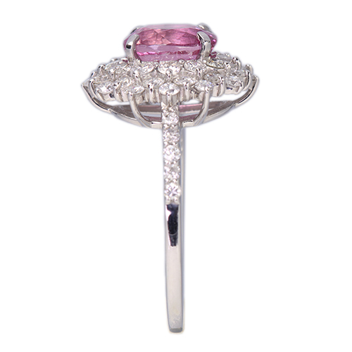 ピンクサファイア 約2ct ダイヤモンド 約1ct プラチナ リング(指輪