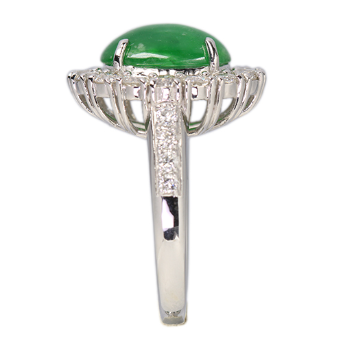 翡翠（ヒスイ） 約3.5ct ダイヤモンド 1.3ct プラチナ リング(指輪