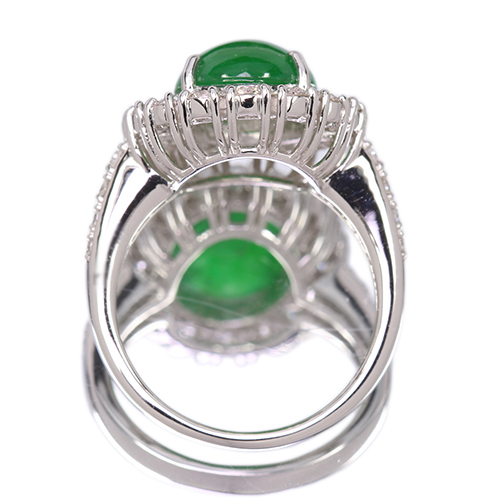 翡翠（ヒスイ） 約3.5ct ダイヤモンド 1.3ct プラチナ リング(指輪 