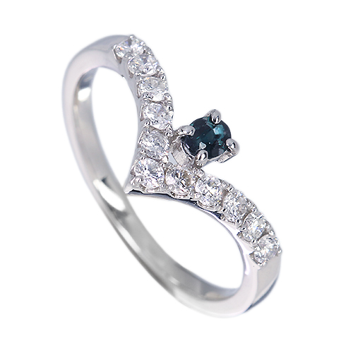 アレキサンドライト 0.12ct ダイヤモンド プラチナ リング(指輪)【品質