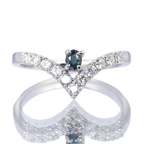アレキサンドライト 0.12ct ダイヤモンド プラチナ リング(指輪)【品質 
