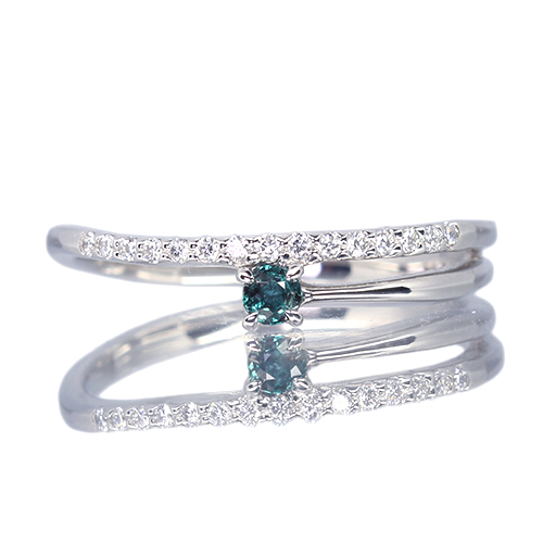 アレキサンドライト 0.06ct ダイヤモンド プラチナ リング(指輪)【品質