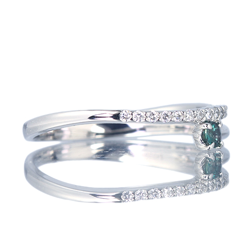 アレキサンドライト 0.06ct ダイヤモンド プラチナ リング(指輪)【品質