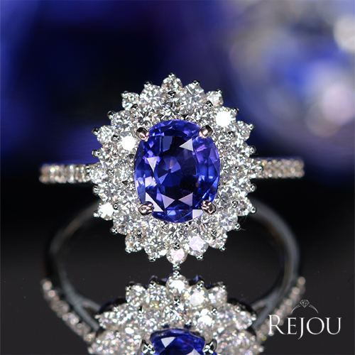 青色宝石のダイヤモンド装飾のプラチナリング ブルーサファイヤ 0.38ct ダイヤモンド プラチナ リング(指輪）【品質