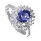 ����M�u���[�T�t�@�C�A 1.8ct �_�C�������h 0.8ct �v���`�i �����O(�w��)